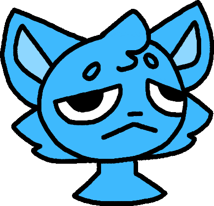 Funny blue cat named Bobble is blinking.